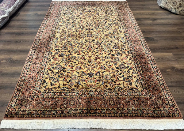 Indo Persian Rug 5x8, Light Tan/Camel, Allover Design