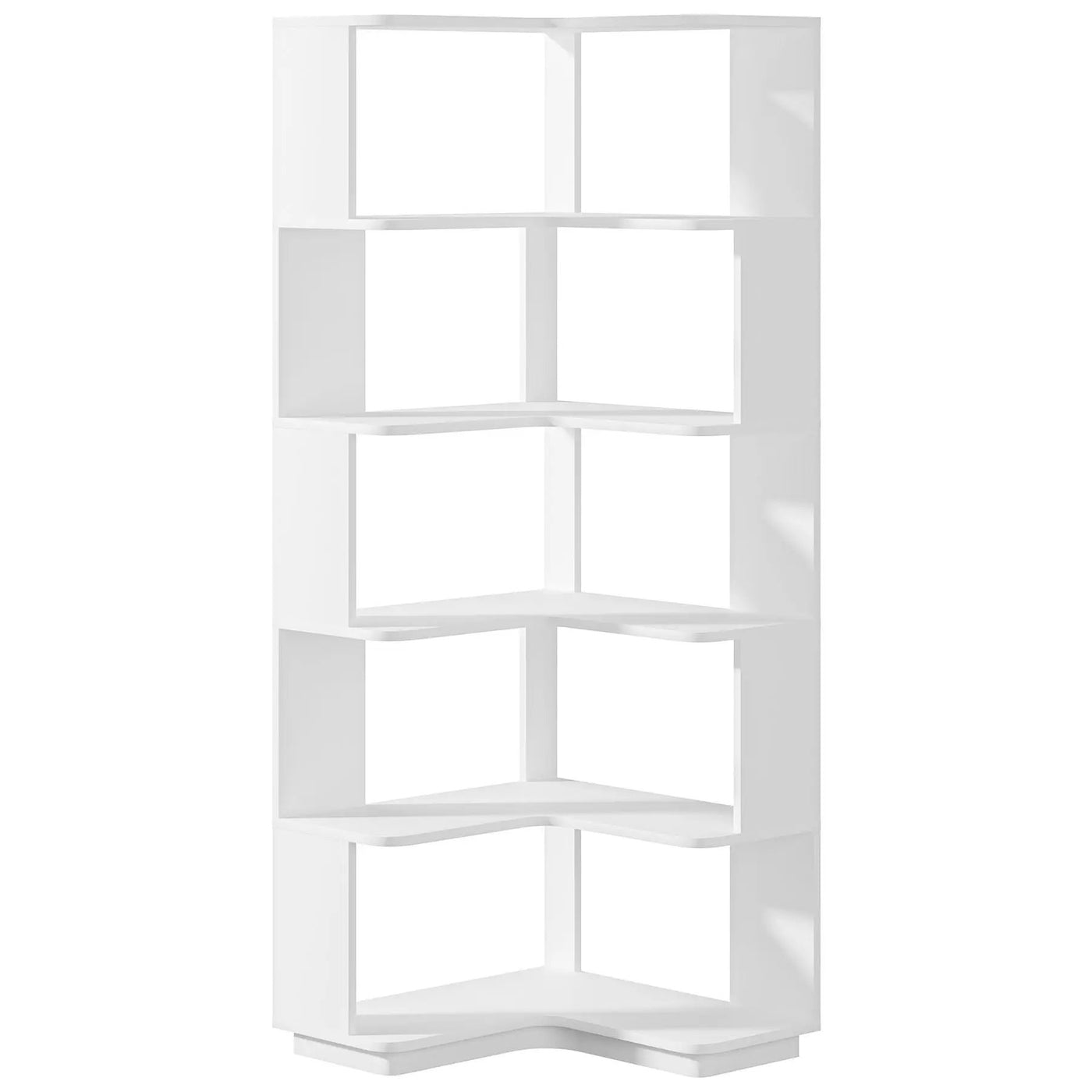 6 Tier Corner Bookshelf, L-Shaped Freestanding Shelf With Anti Drop Panels by HouseOfZazla