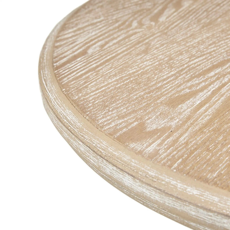 Accent Table Round Rustic Ash Veneer Reclaimed Wheat - Natural by Unique Piece Furniture