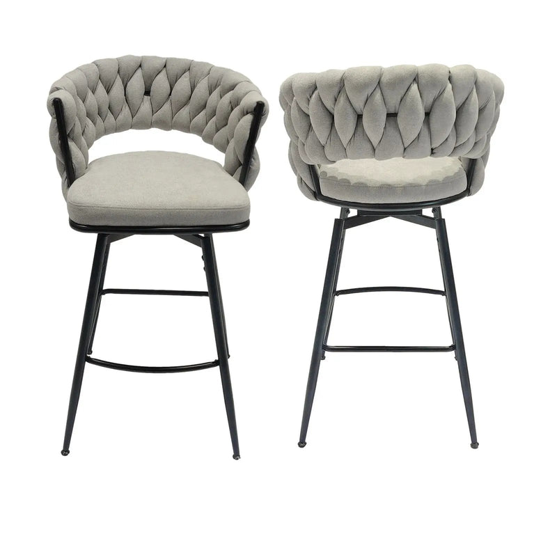 Bar Stool 360 Swivel With Back Footrest by HouseOfZazla