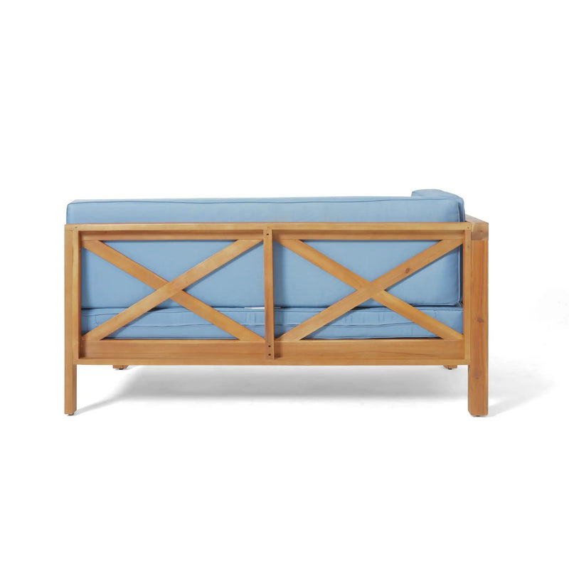 Brava X-Back 4-Piece Sofa Set, Blue by HouseOfZazla