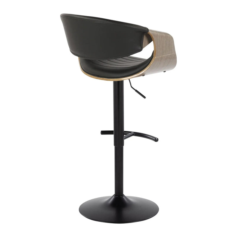 Symphony - Mid Century Modern Adjustable Barstool With Swivel With Rounded T Footrest (Set of 2) by Unique Piece Furniture
