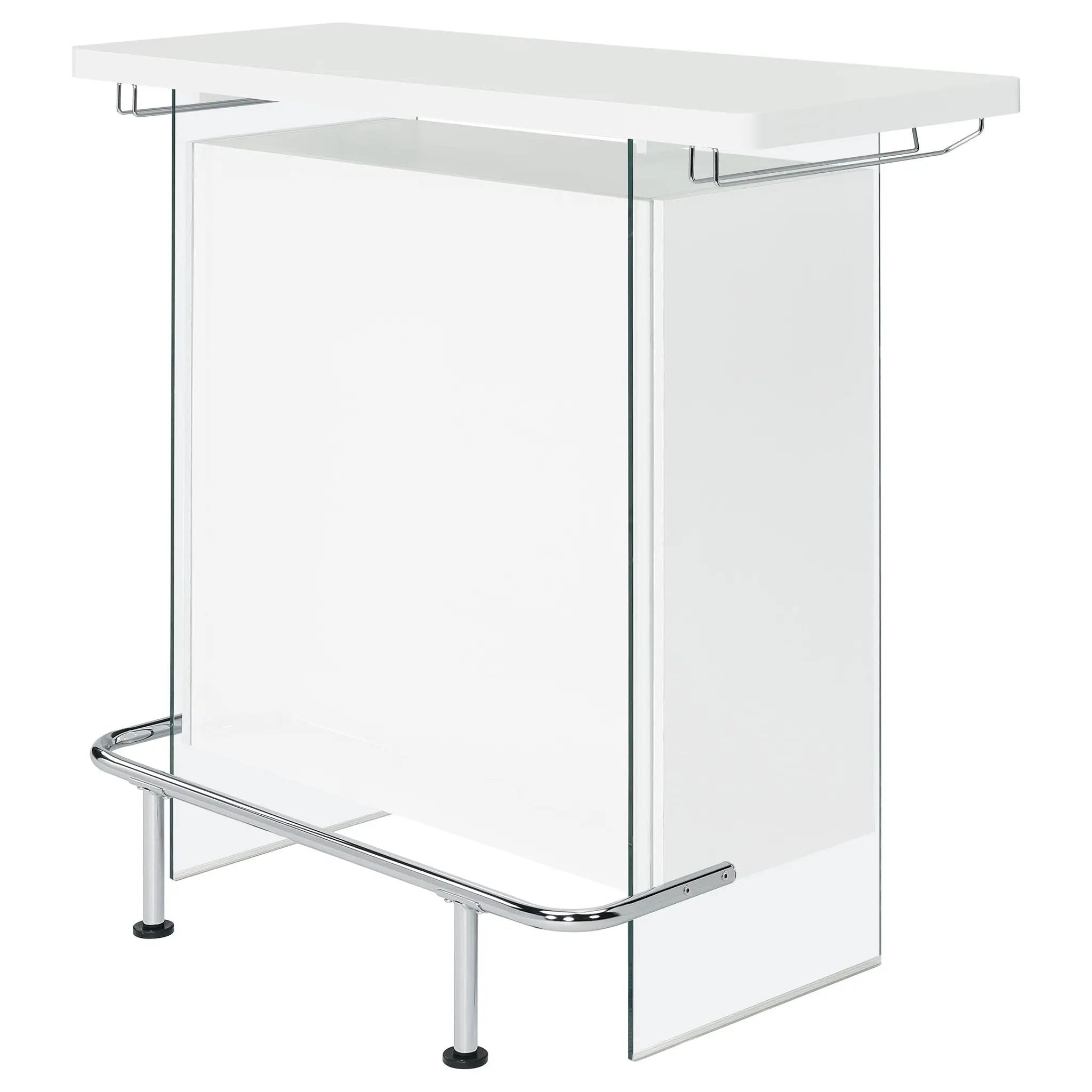 Acosta Freestanding Home Bar Wine Cabinet White High Gloss by Unique Piece Furniture