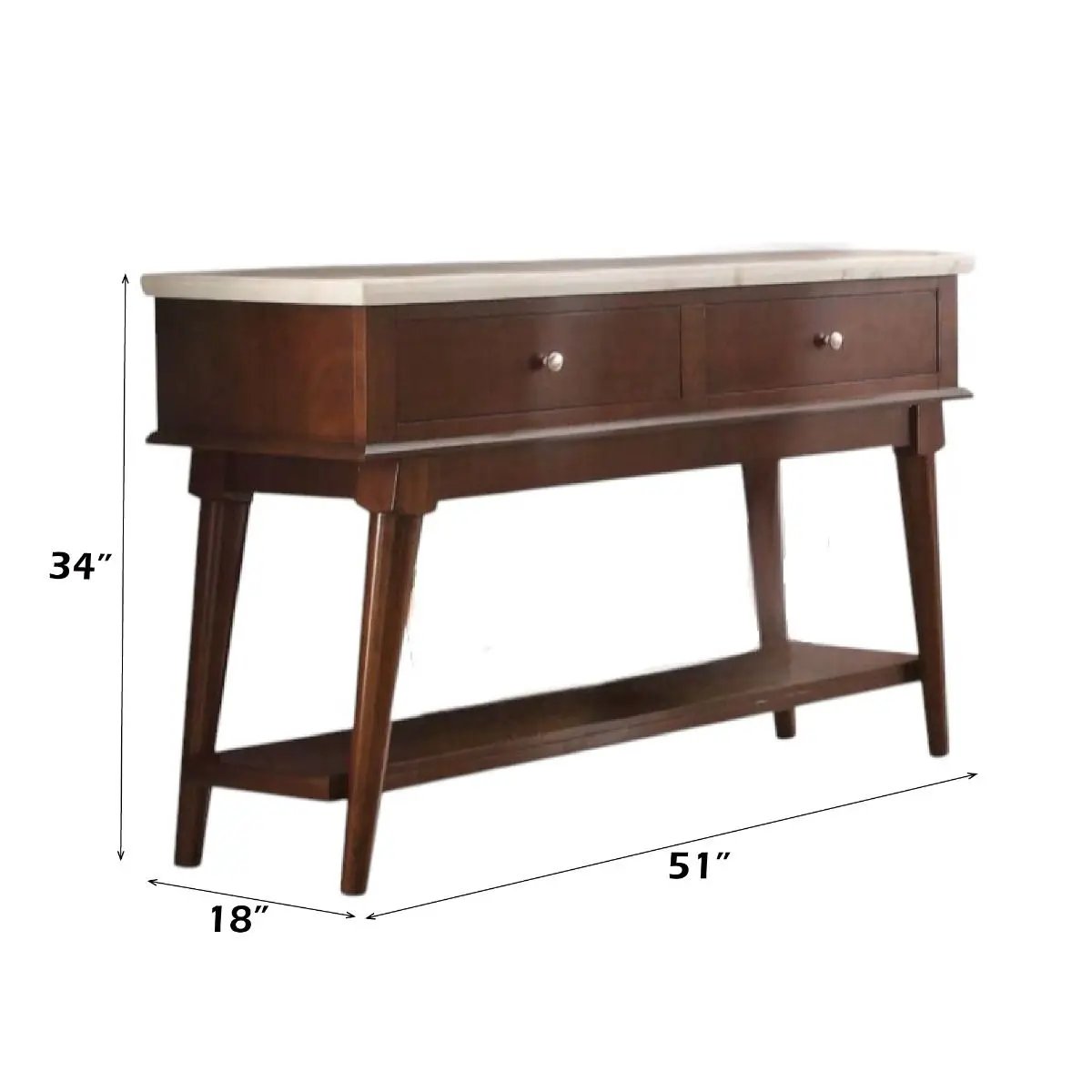 Gasha - Server - White Marble Top & Walnut by Unique Piece Furniture