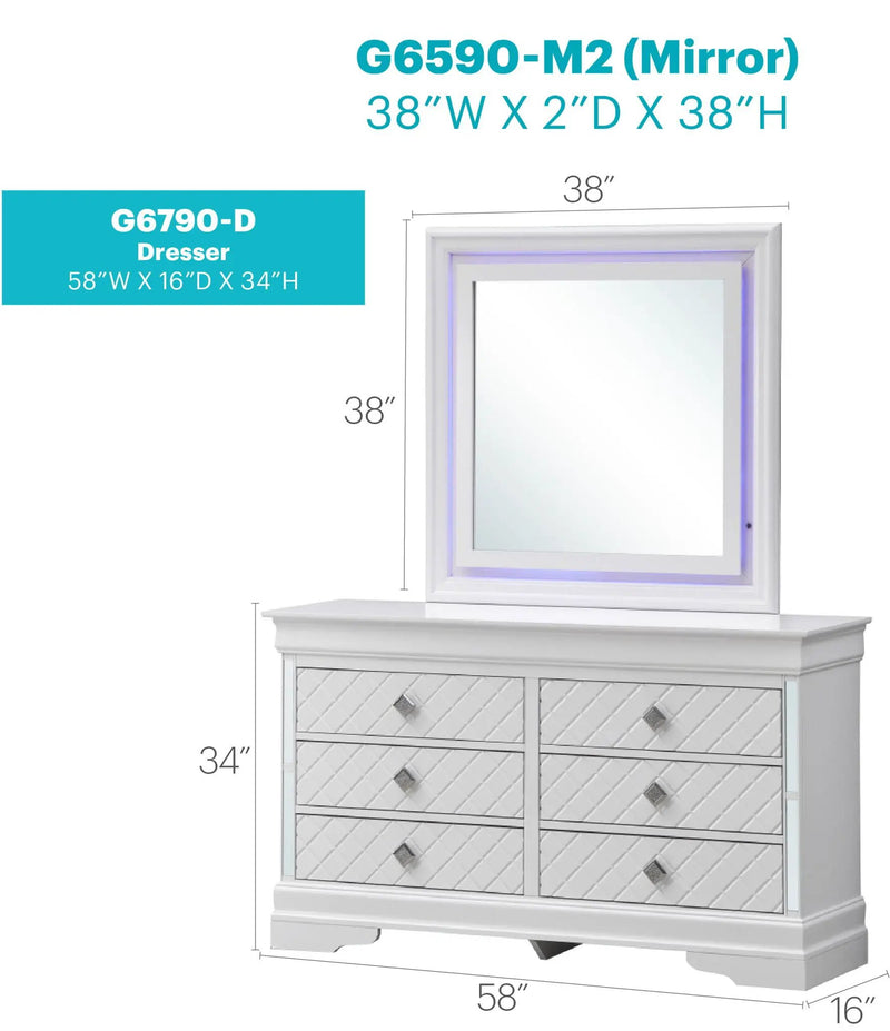 Verona - Dresser - Silver Champagne by Unique Piece Furniture