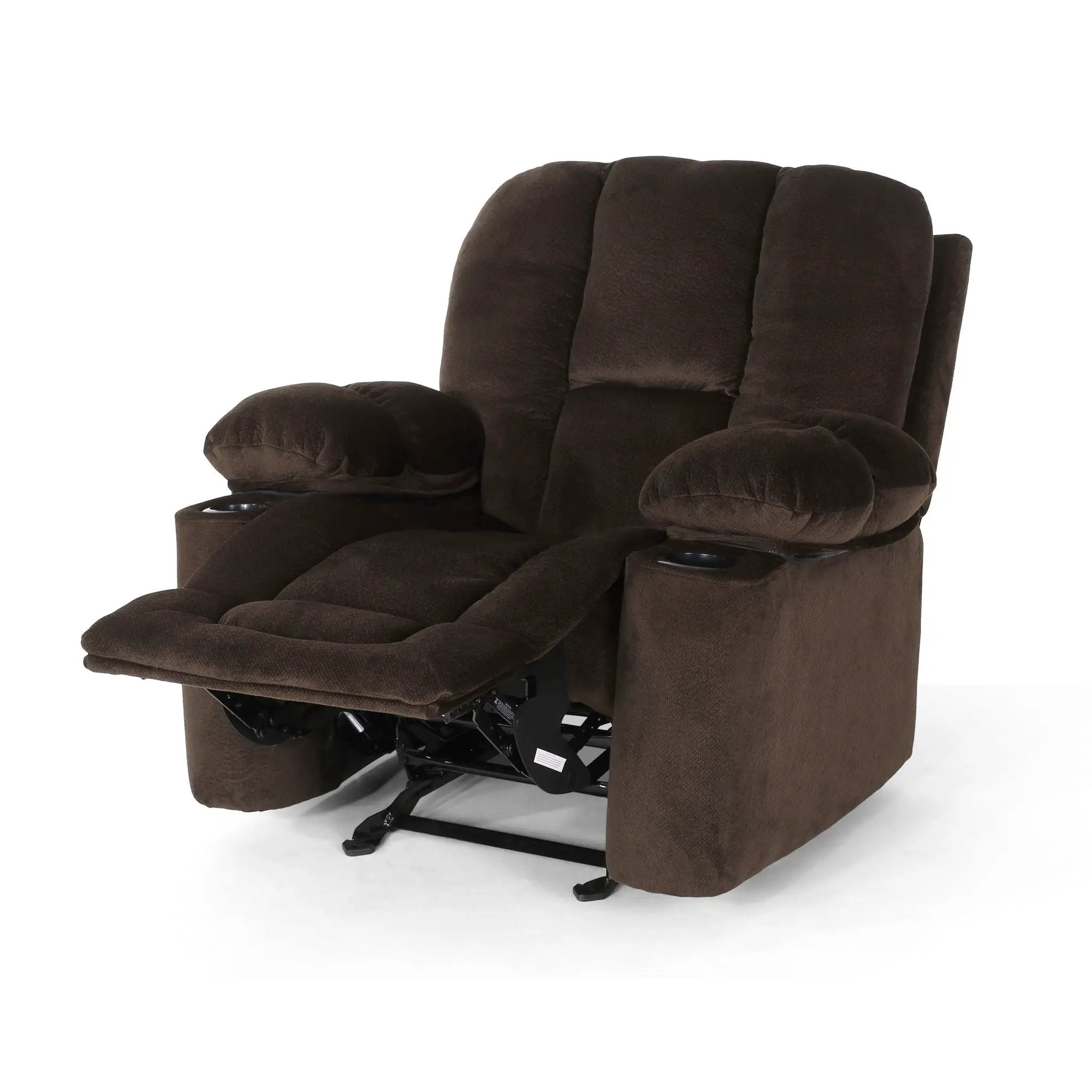 Luxurious Manual Recliner Chair With Skin-Friendly Fabric And Dual Cup Holders by Unique Piece Furniture
