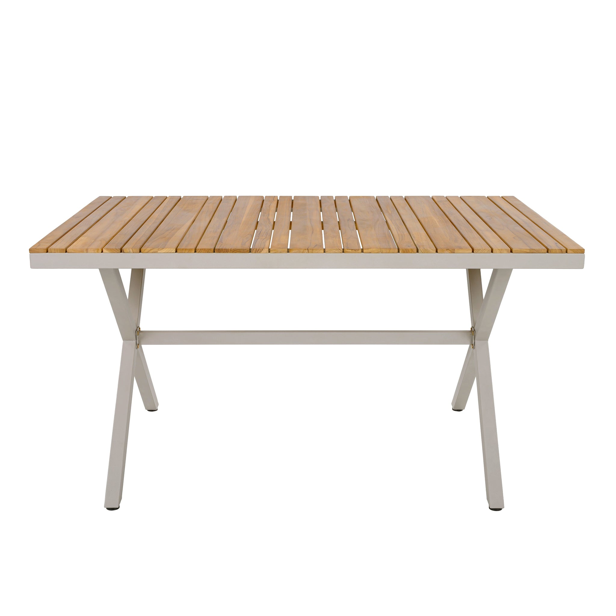 Teak Wood Top Outdoor Table with Steel Frame by HouseOfZazla