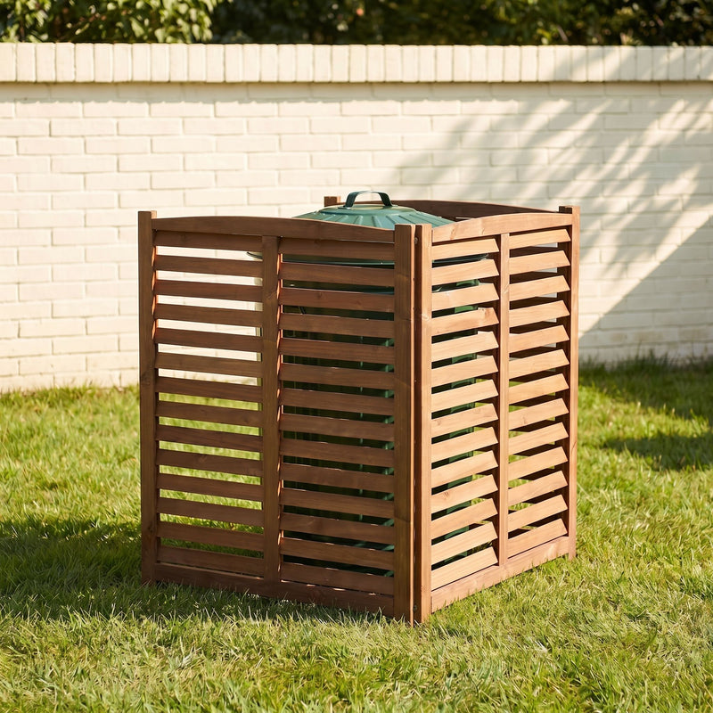 3 Panel Outdoor Wooden Air Conditioner Fence by HouseOfZazla