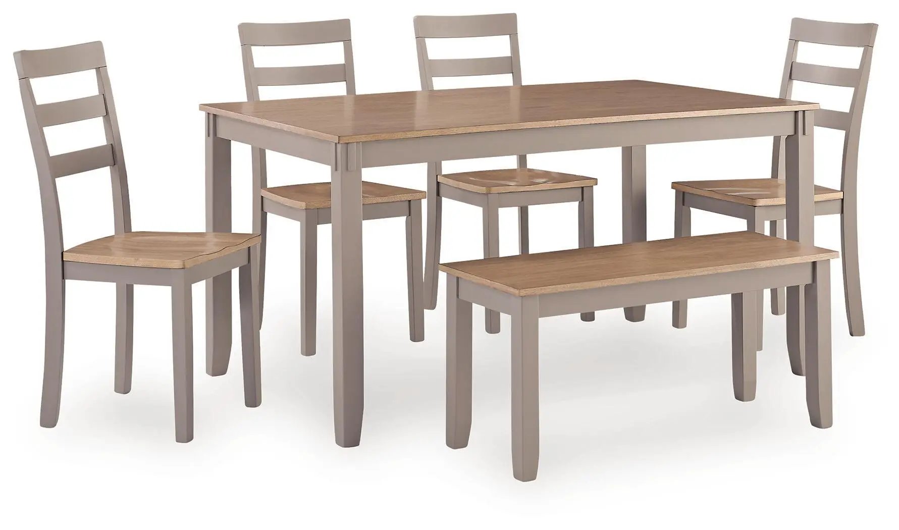 Harperfeld - Dining Room Table Set (Set of 6) - Natural / Gray by Unique Piece Furniture