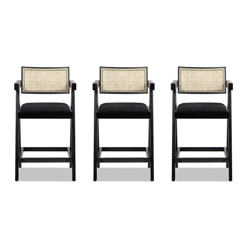 Milan - Modern Webbing Back Stool With Arms (Set of 3) by HouseOfZazla