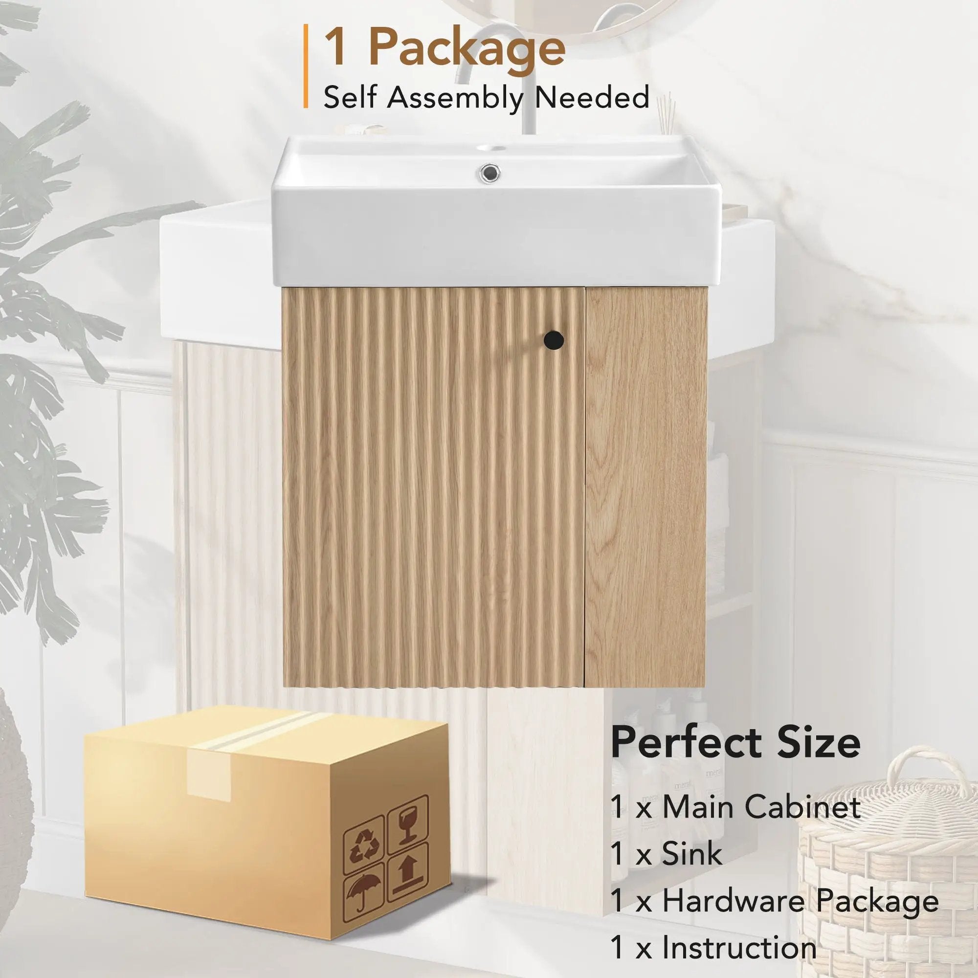 Modern Floating Bathroom Vanity With Ceramic Basin Perfect For Small Bathrooms by HouseOfZazla
