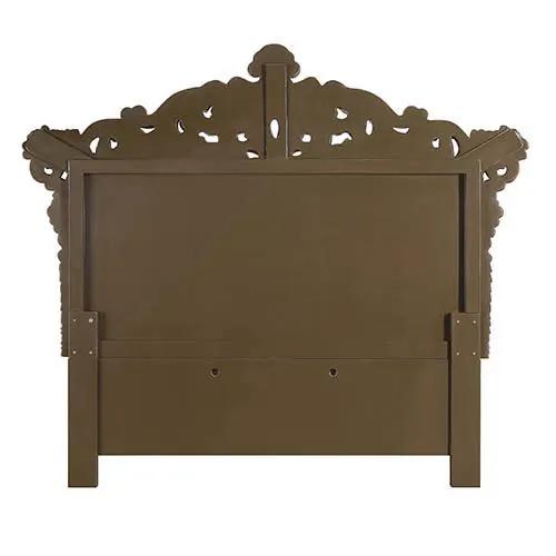 Constantine - Eastern King Bed - Synthetic Leather , Light Gold, Brown & Gold by Unique Piece Furniture