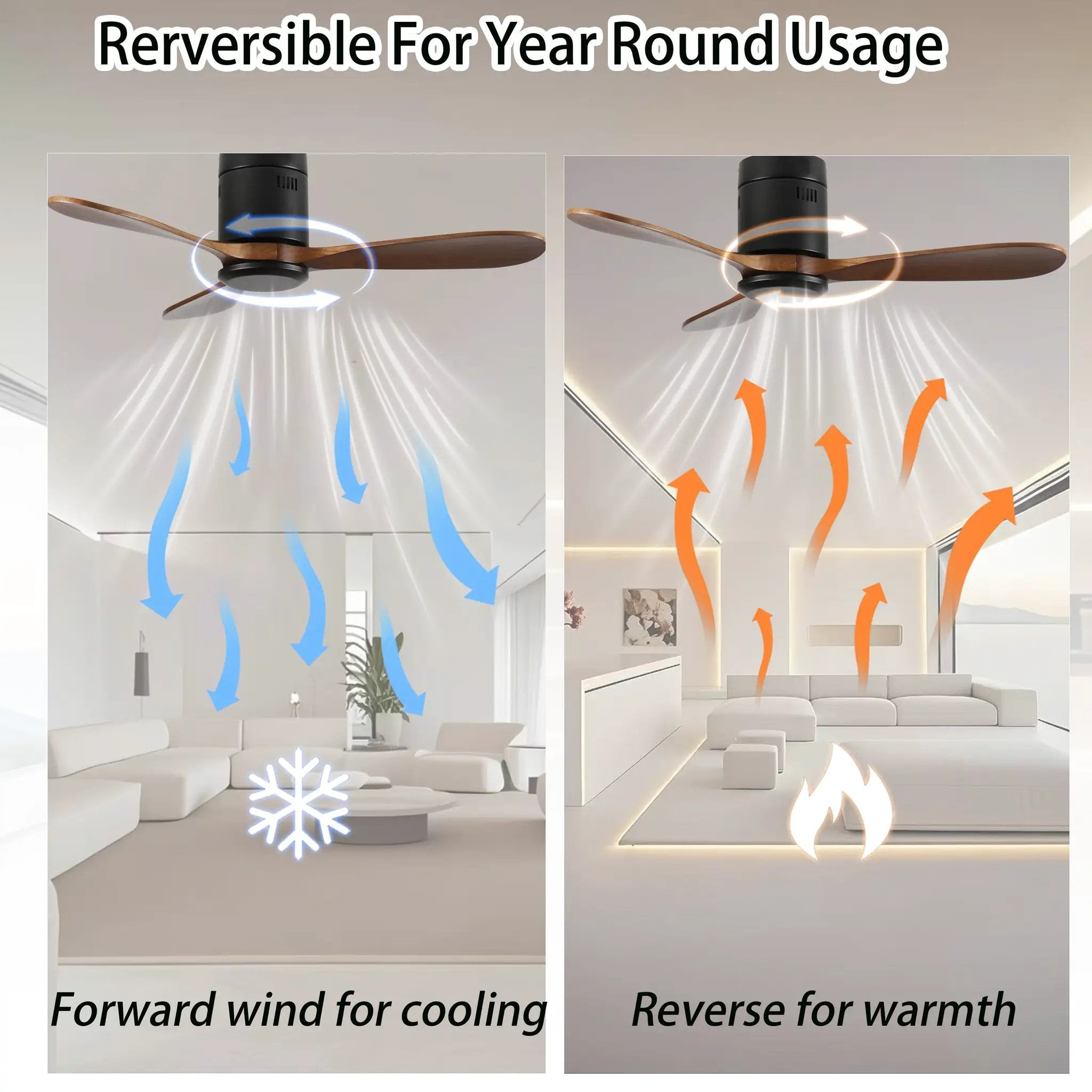 42-Inch Flush Mount Ceiling Fan Without Light by HouseOfZazla