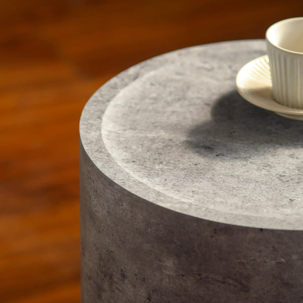 Modern Faux Concrete Round Corner Accent Table by HouseOfZazla