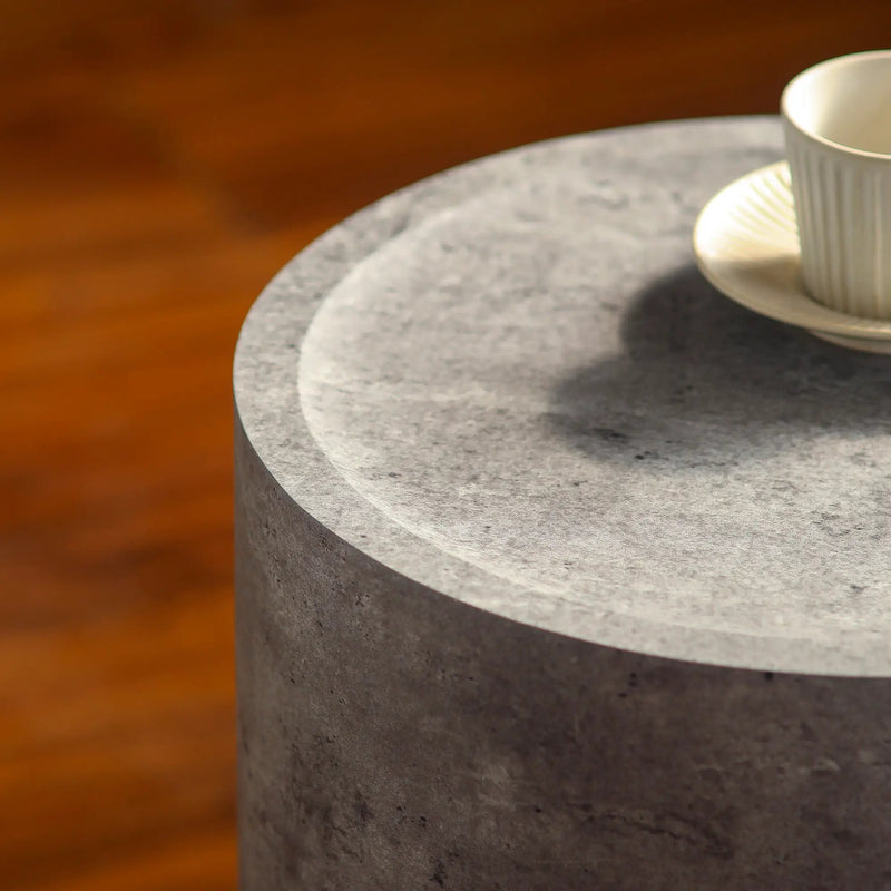 Modern Faux Concrete Round Corner Accent Table by HouseOfZazla