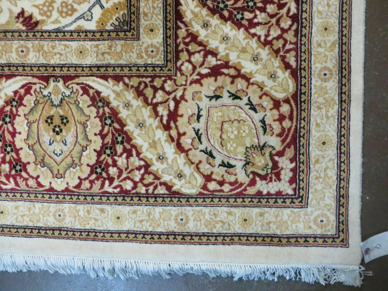 9' X 12' Vintage Handmade Wool Rug Pakistani Floral Design Nice Vegetable Dye by Jewel Rugs