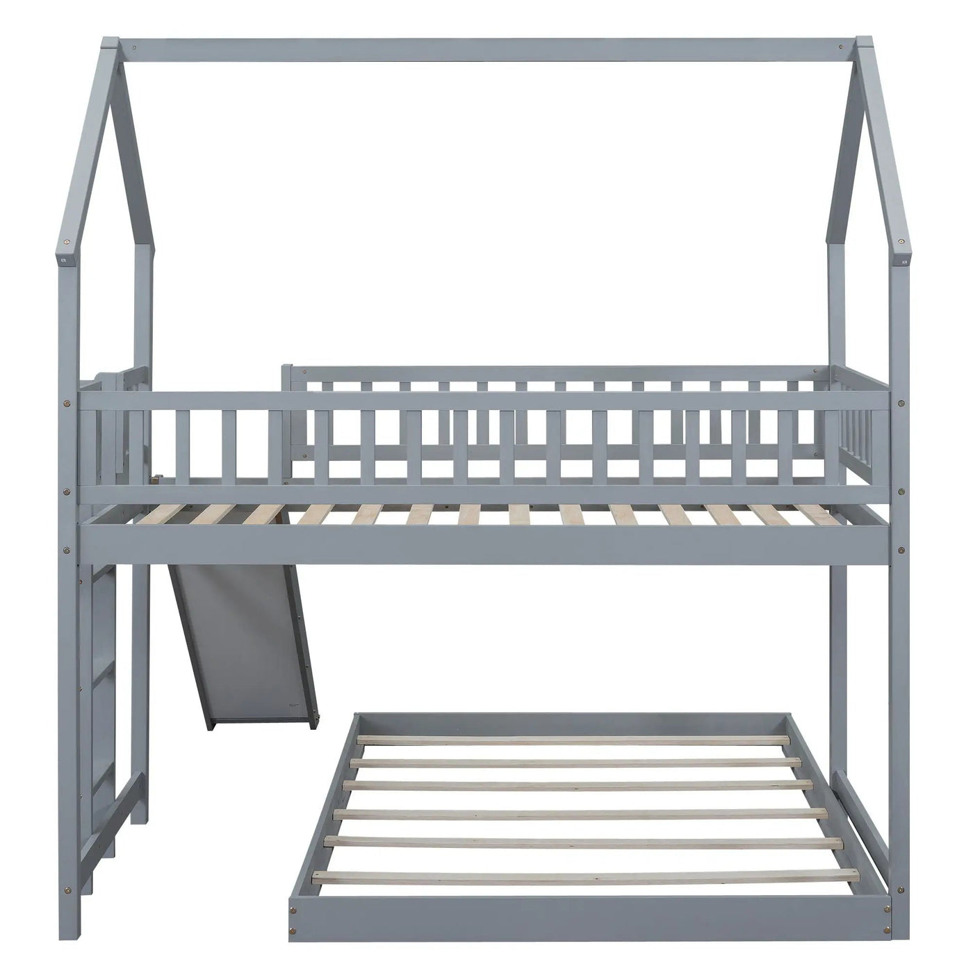 House Bunk Bed With Slide And Built In Ladder by HouseOfZazla