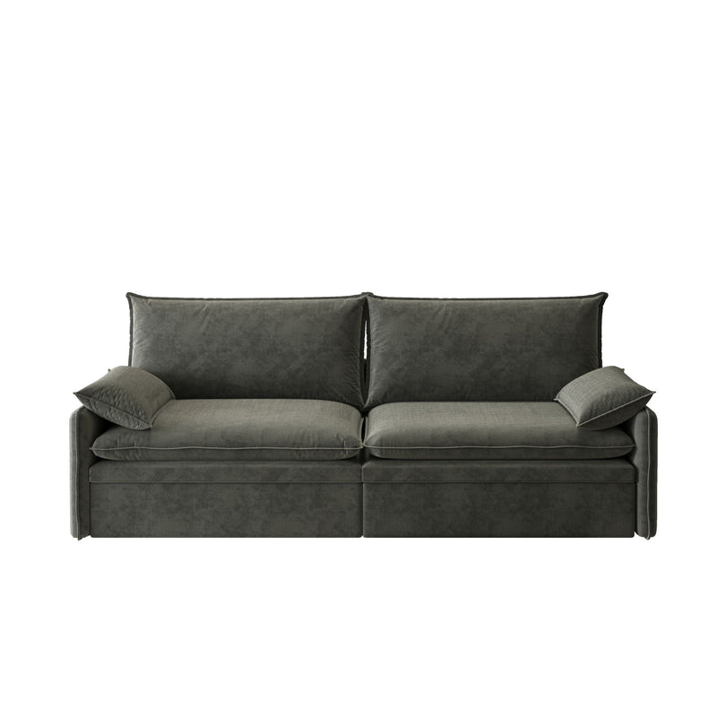 4 Seat Convertible Sleeper Sofa Bed, Modern With Storage by HouseOfZazla