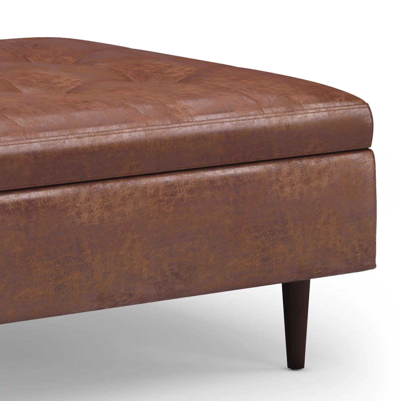 Shay - Large Square Coffee Table Storage Ottoman Mid-Century Style by Unique Piece Furniture