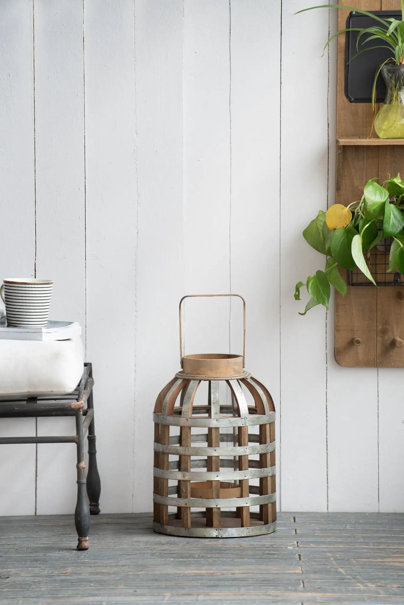 Decorative Lantern With Handle, Wooden Lantern For Indoor Outdoor, Home Garden Wedding by Unique Piece Furniture