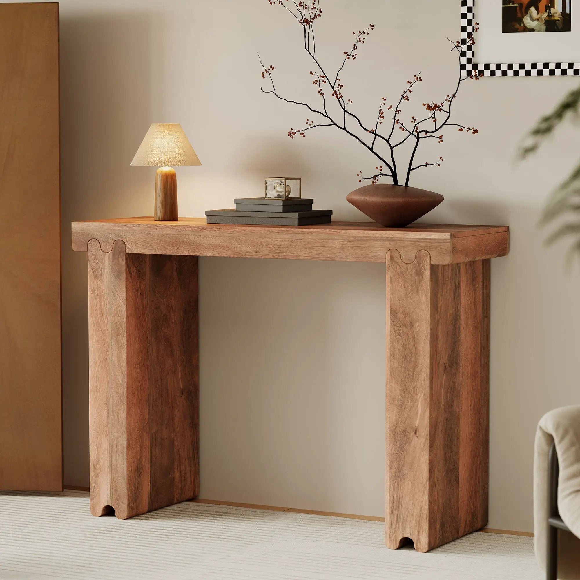 TREXM Console Table in Honey Finish by HouseOfZazla