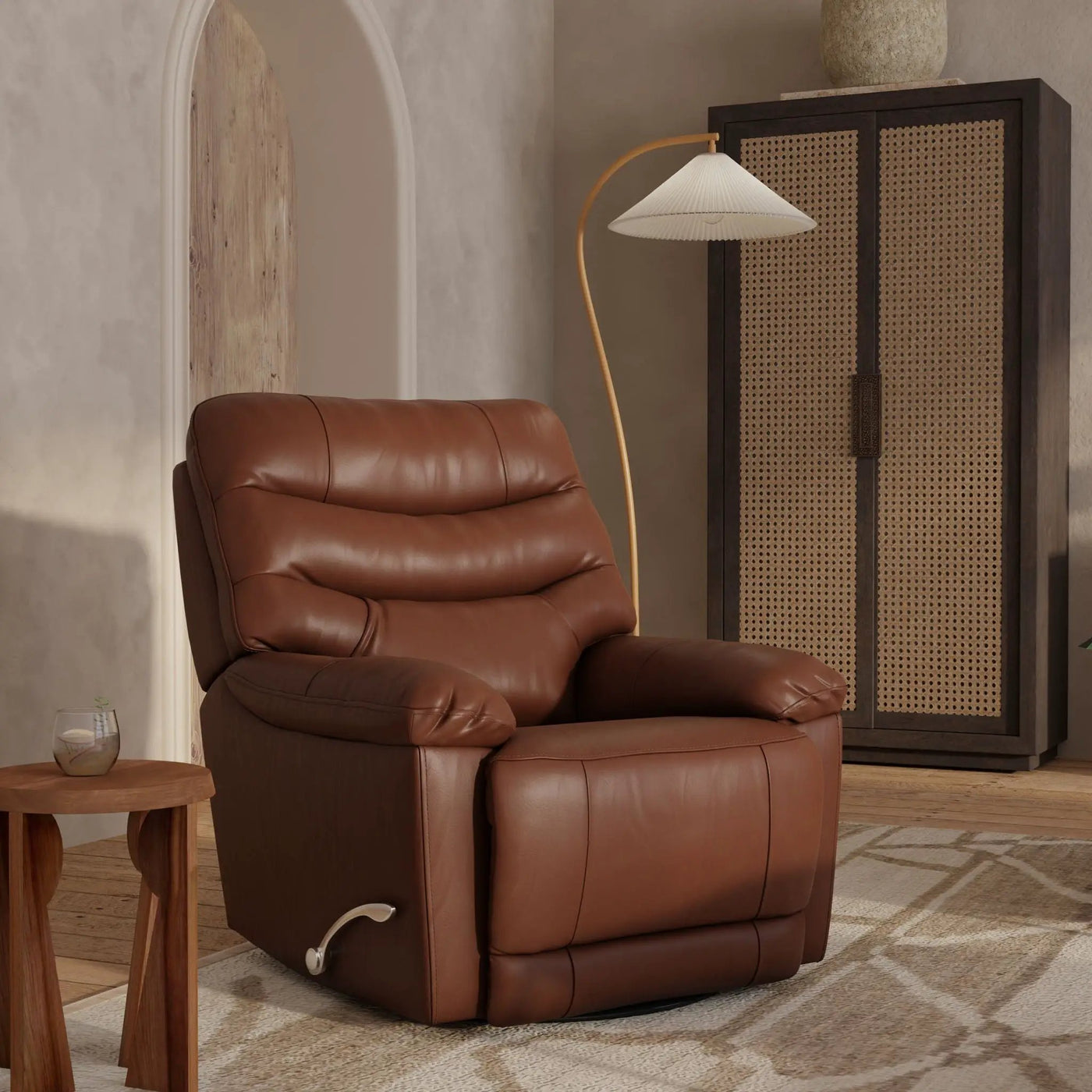 Oslo Antelope - Swivel Glider Recliner With Manual Footrest by Unique Piece Furniture