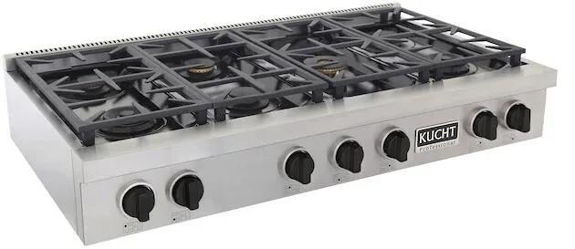 Kucht 48" Stainless Propane Cooktop,, KFX489T/LP-K by Farmhouse Kitchen and Bath