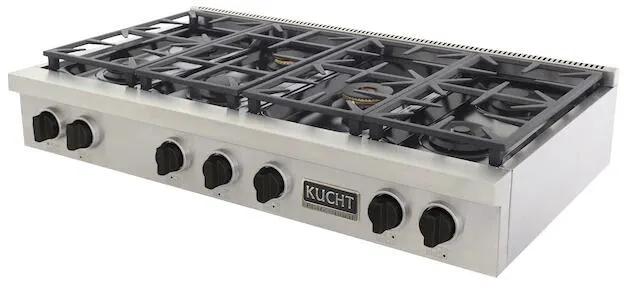 Kucht 48" Stainless Propane Cooktop,, KFX489T/LP-K by Farmhouse Kitchen and Bath