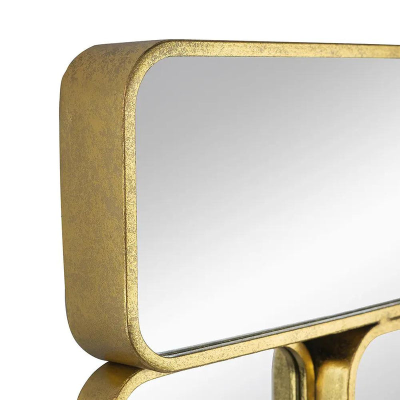 Mirror With en Metal Framed Decorative Rectangle Mirror For Bedroom Dressing Room, Hallway Or Living Spac - Gold by HouseOfZazla