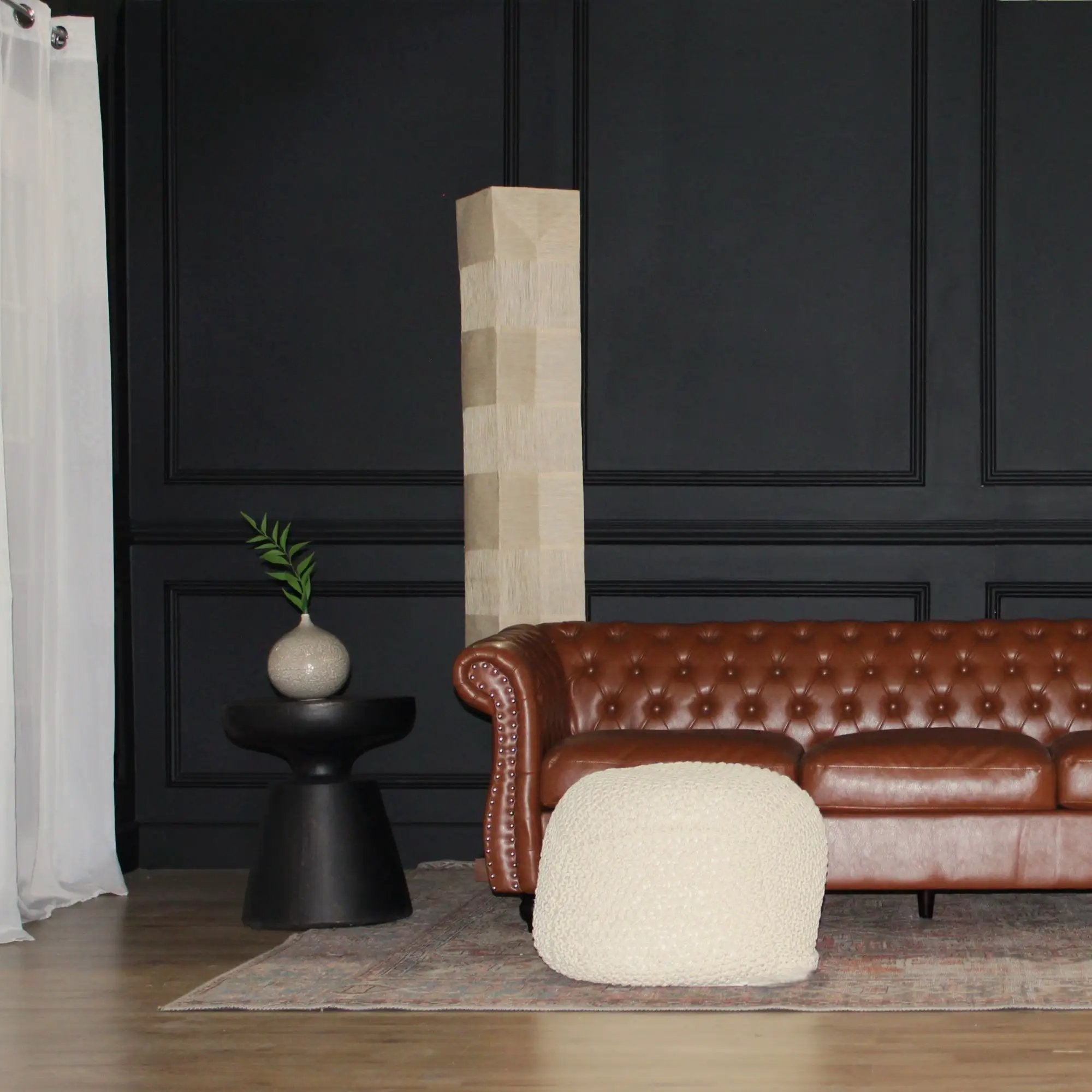 Semi Rounded Pouf Cable Knitted Perfect Seating by HouseOfZazla