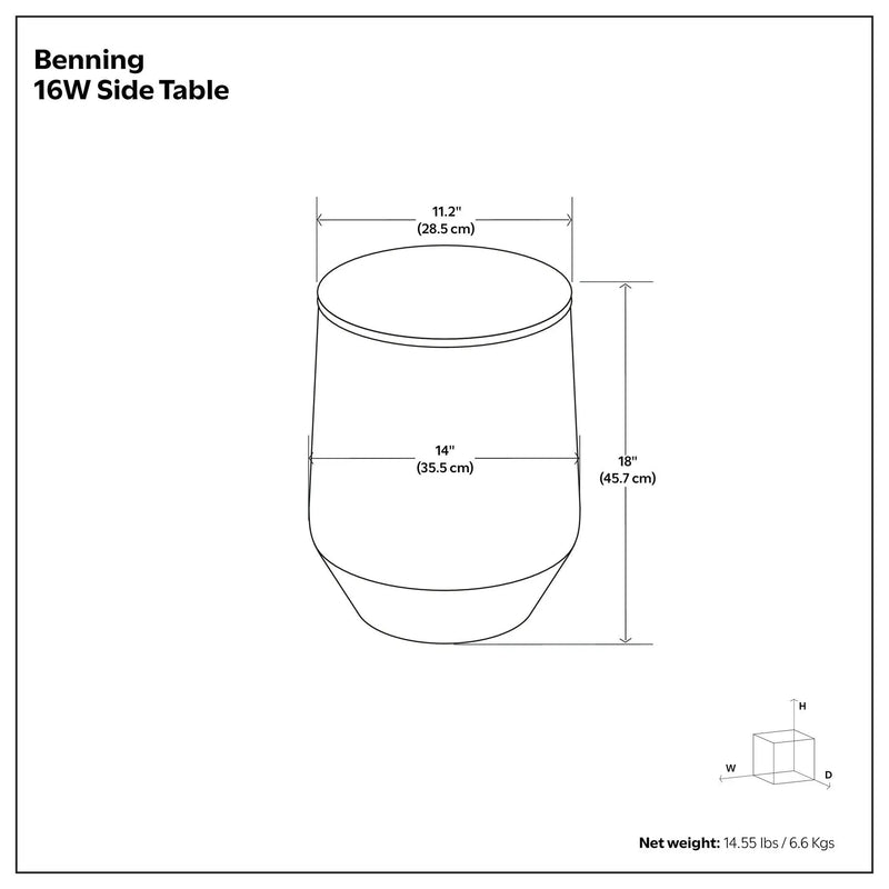 Benning - Side Table - Antique Brass / White by Unique Piece Furniture