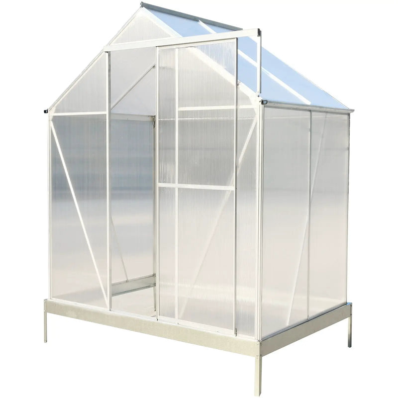 Polycarbonate house, Heavy Duty Outdoor Aluminum Walk-In House Kit With Rain Gutter, Vent And Door For Backyard Garden by HouseOfZazla