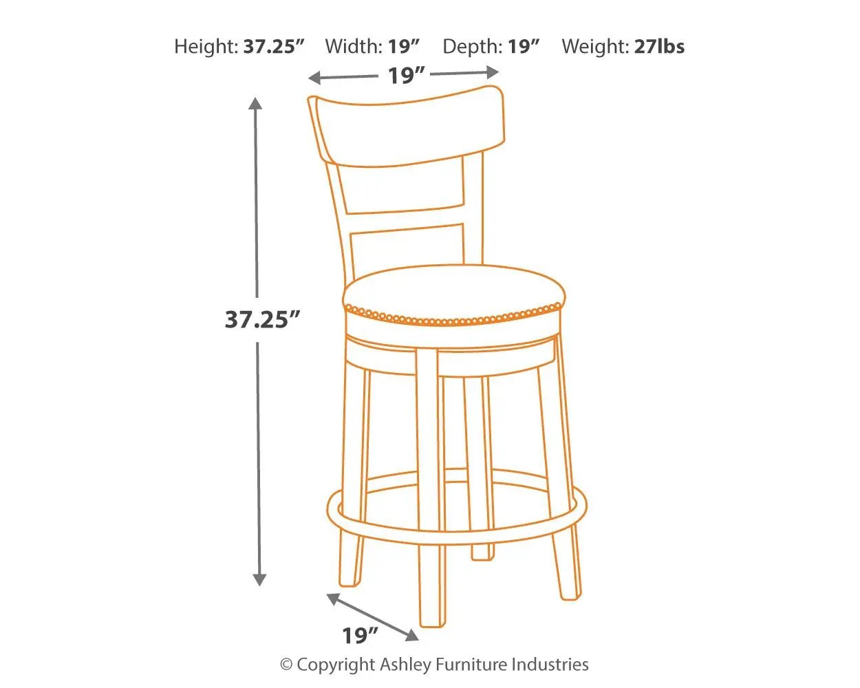 Pinnadel - Swivel Barstool by Unique Piece Furniture