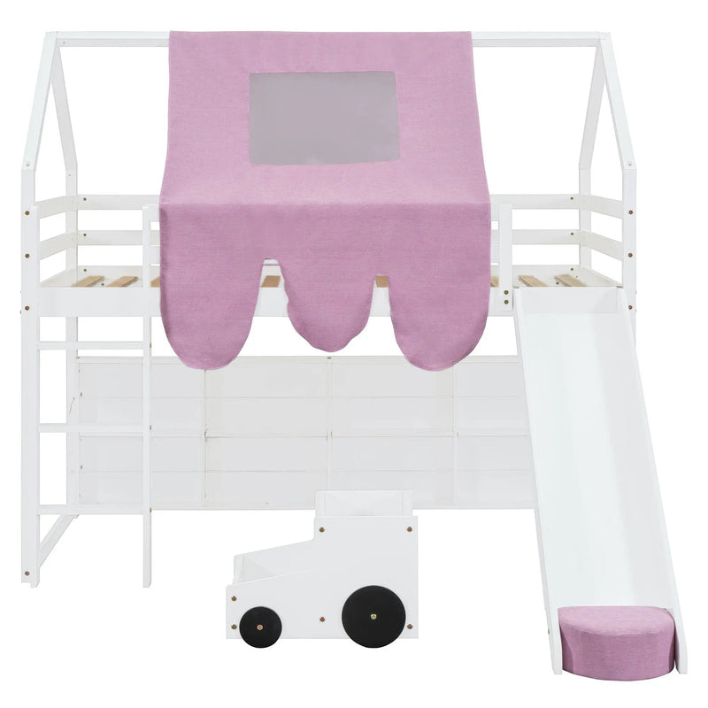 Loft Bed With House Shaped Frame And Tent by HouseOfZazla