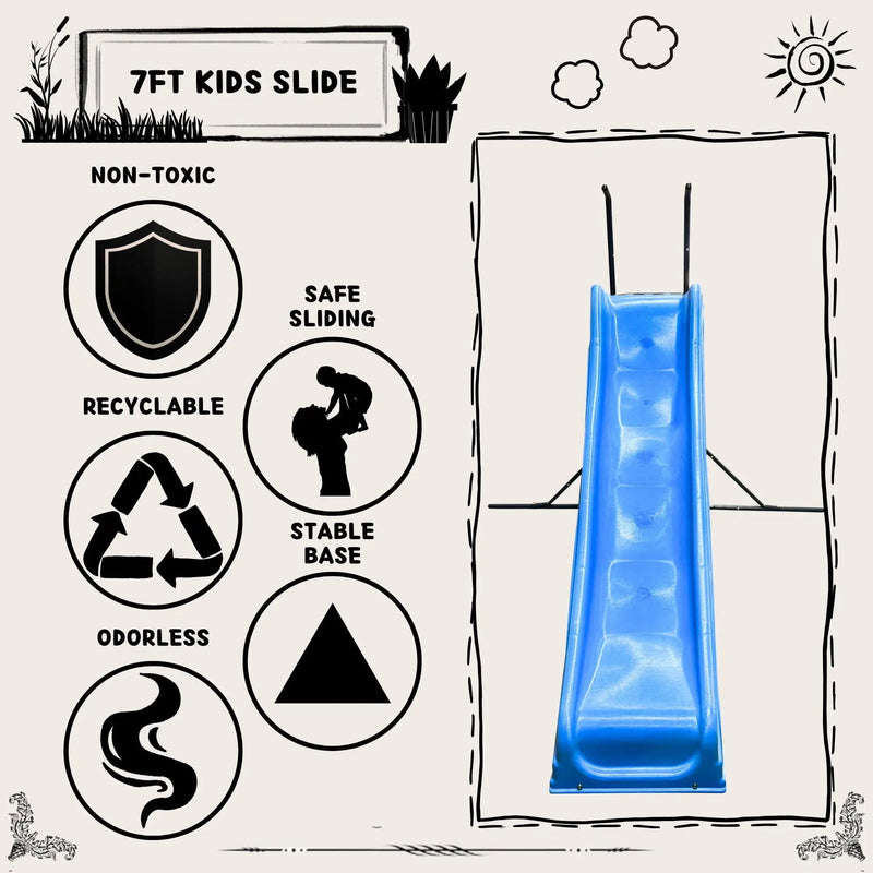 Xsl003 2.2M Kids Plastic Slide Indoor Freestanding Playground Equipment Children Plastic Slide Kids Indoor Slide - Blue by HouseOfZazla