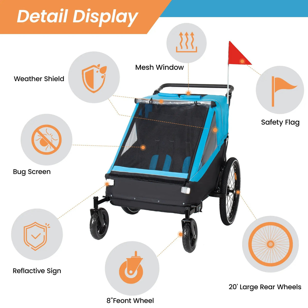 2 In 1 Kids Bike Trailer And Stroller by HouseOfZazla