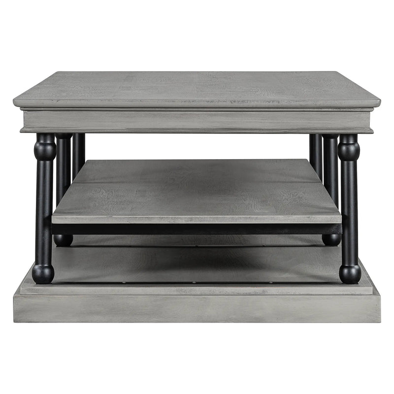 55.1" Wood Coffee Table with Storage Shelves by HouseOfZazla