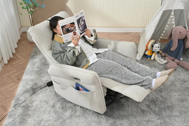 270° Power Swivel Rocker Recliner Chair, Light Gray, photo 10 of 10