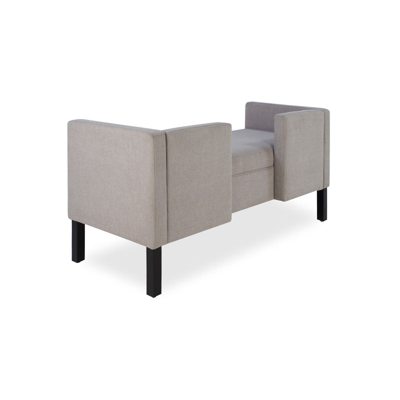 Upholstered Ottoman With 2 Bolster Pillows For Living Room - Gray by HouseOfZazla