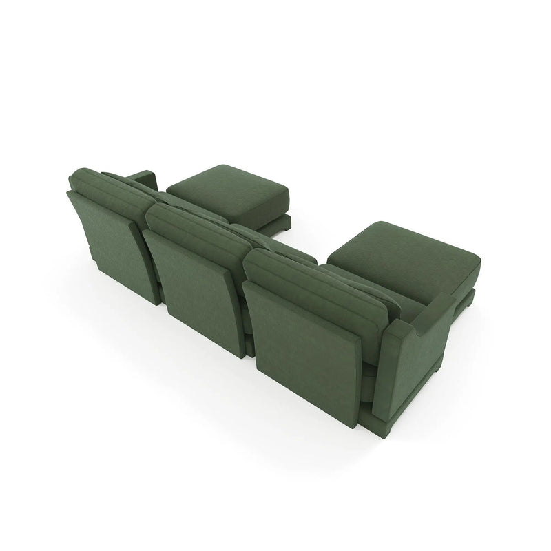 Stylish Sofa With Ottoman And Lumbar Pillows, Ergonomic Design by HouseOfZazla