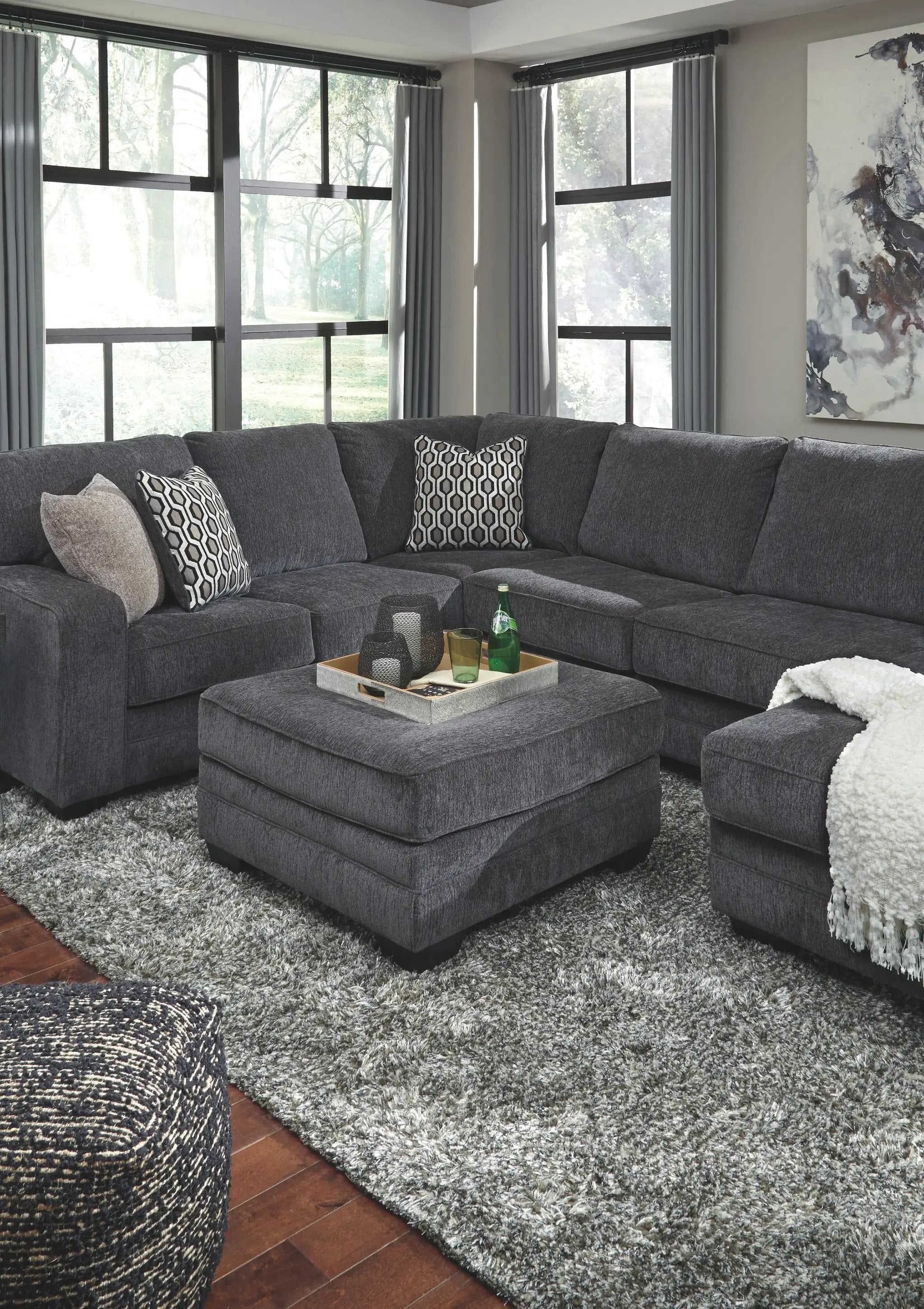Tracling - Oversized Accent Ottoman - Slate by Unique Piece Furniture