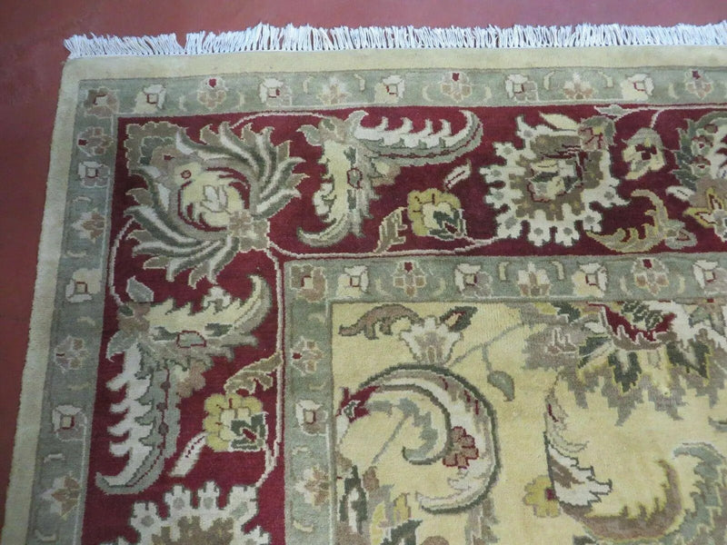 9' X 12' Vintage Handmade India Oriental Jaipur Quality Tea Wash Hand Knotted by Jewel Rugs