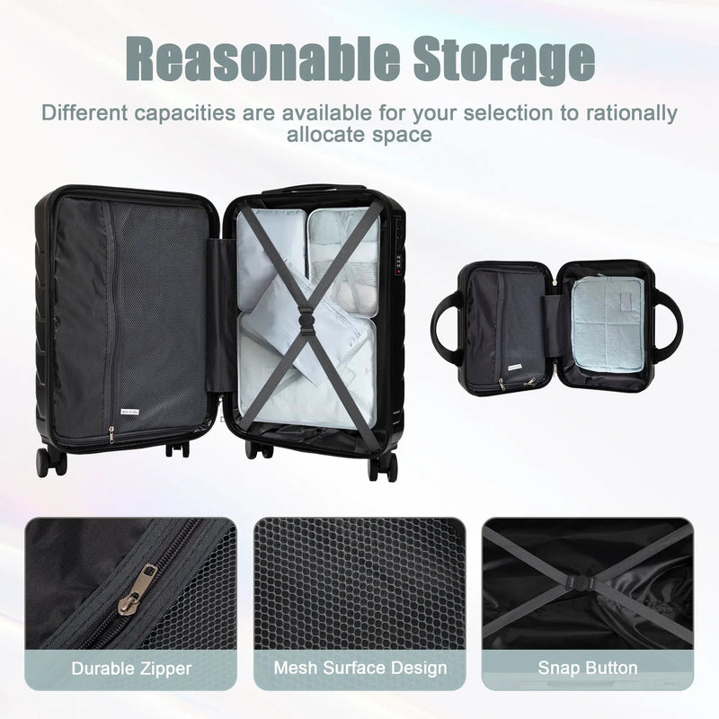 14'/20' 2-Piece ABS Spinner Wheel Luggage Set with Combination Lock by HouseOfZazla