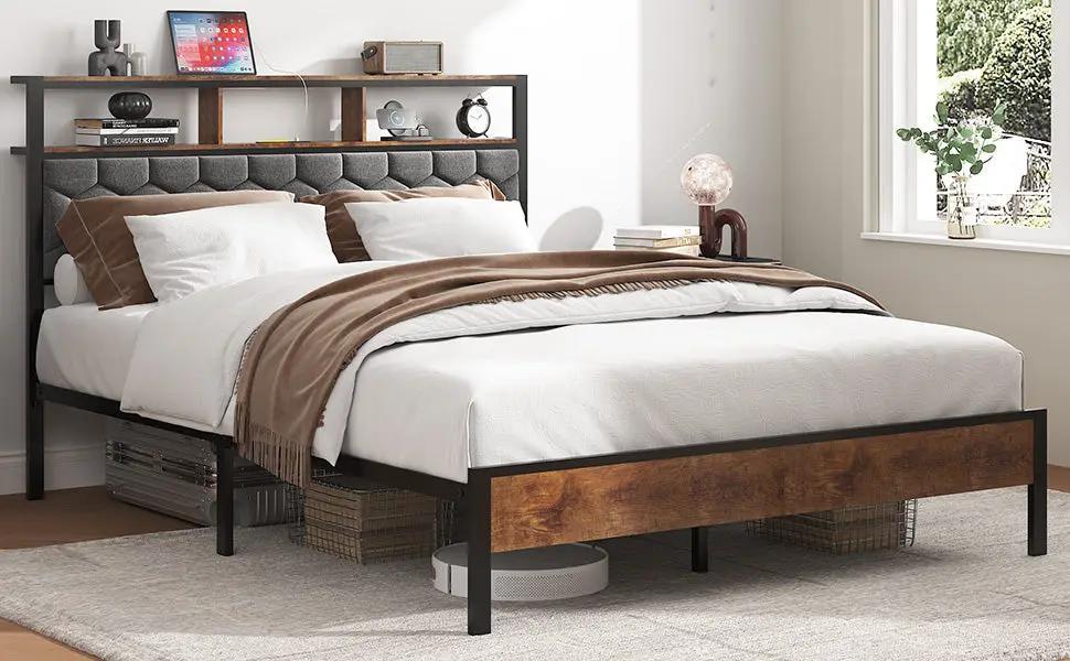 Full Size Wooden Platform Bed Frame by HouseOfZazla