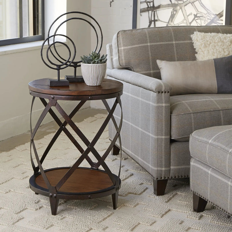 Pinebrook - Round Accent Table - Distressed Natural Pine by Unique Piece Furniture