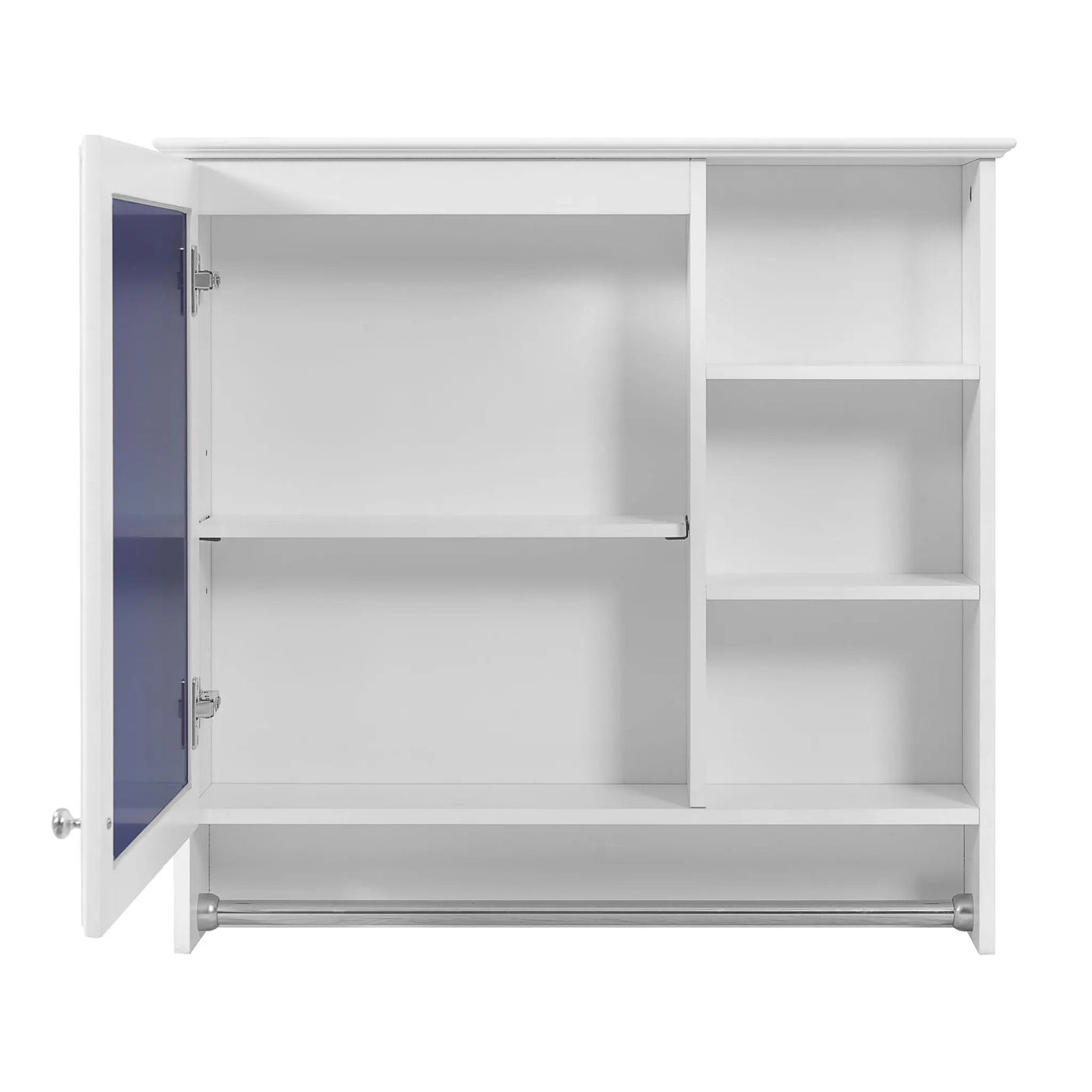Wall Mount 2 In 1 Mirror Cabinet With Adjustable Shelf, Soft-Closing Hinges by HouseOfZazla