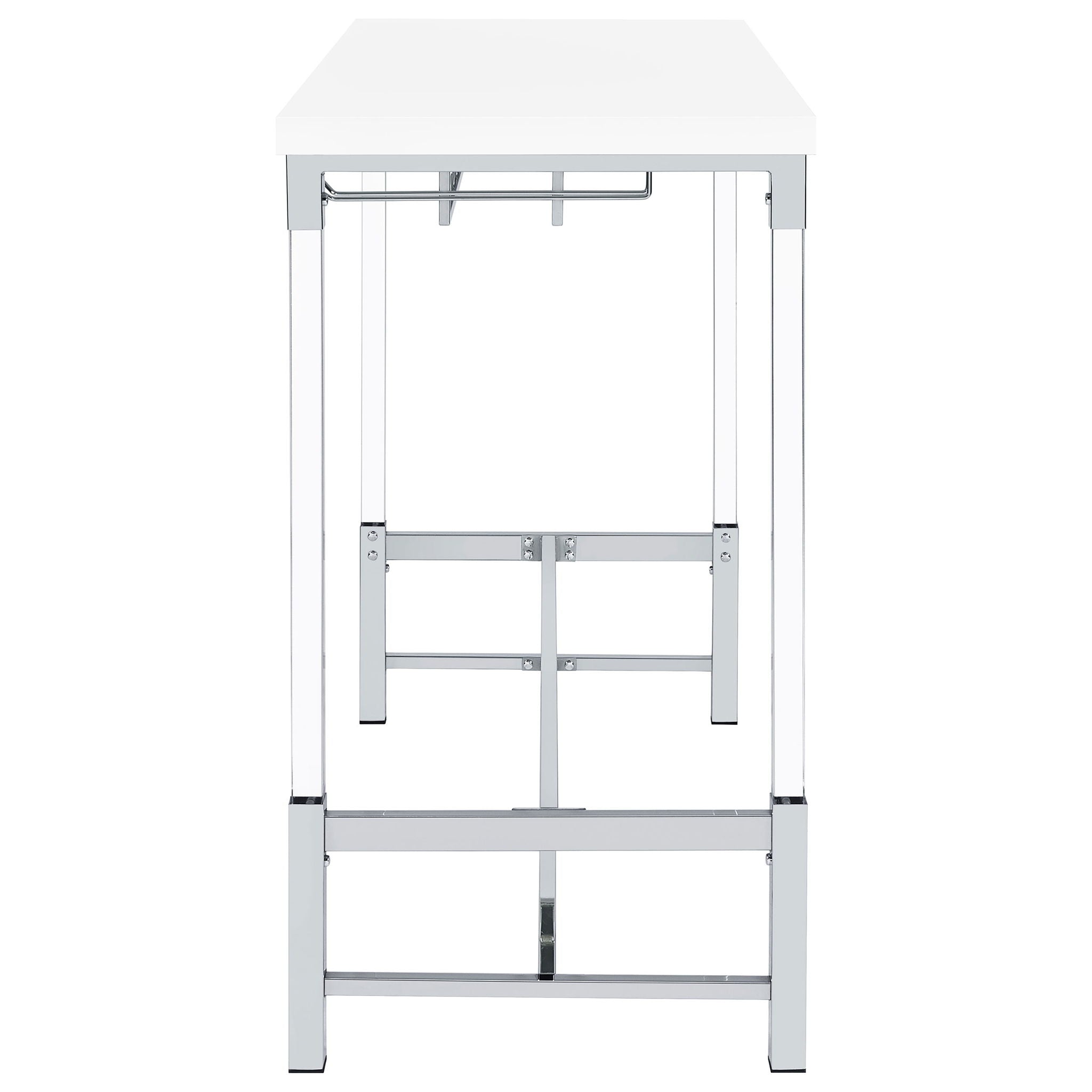 Tonneson - Bar Table With Trestle Base And Wine Storage - White by HouseOfZazla
