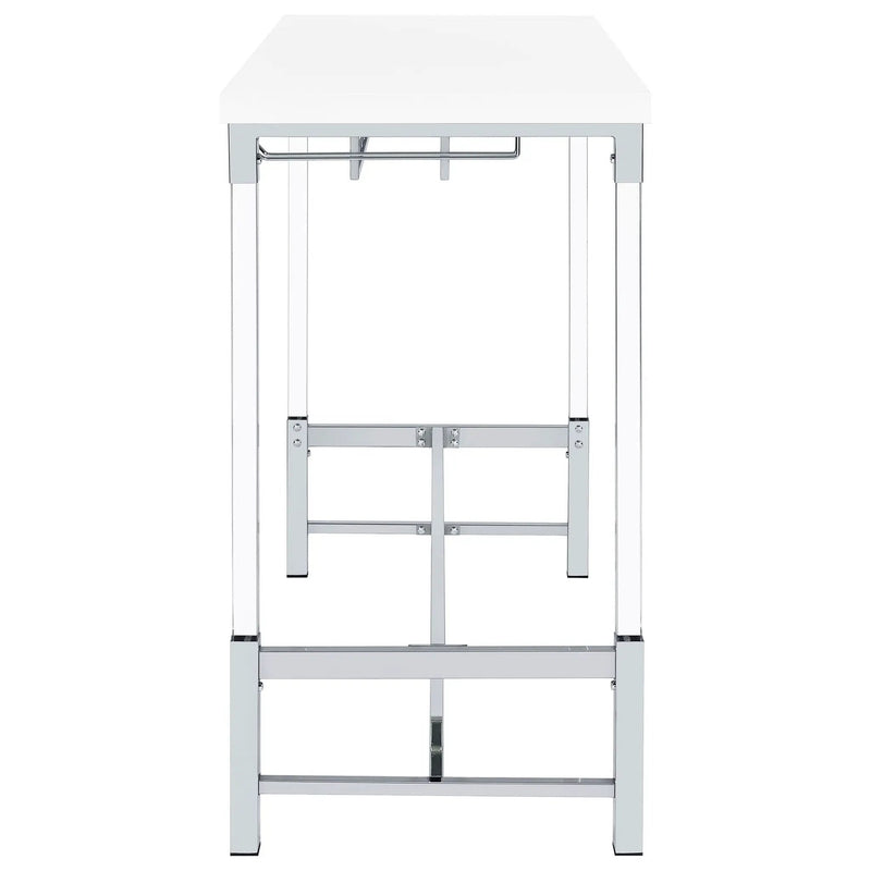 Tonneson - Bar Table With Trestle Base And Wine Storage - White by HouseOfZazla