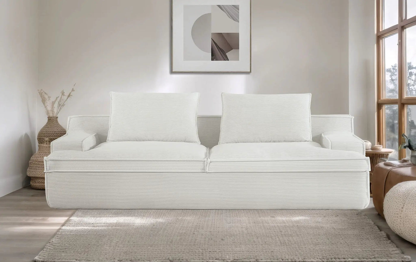 Nimbus - Oversized Full Foam 4 Seater Couch For Living Room Upholstered In Soft, Wide Armrests by Unique Piece Furniture