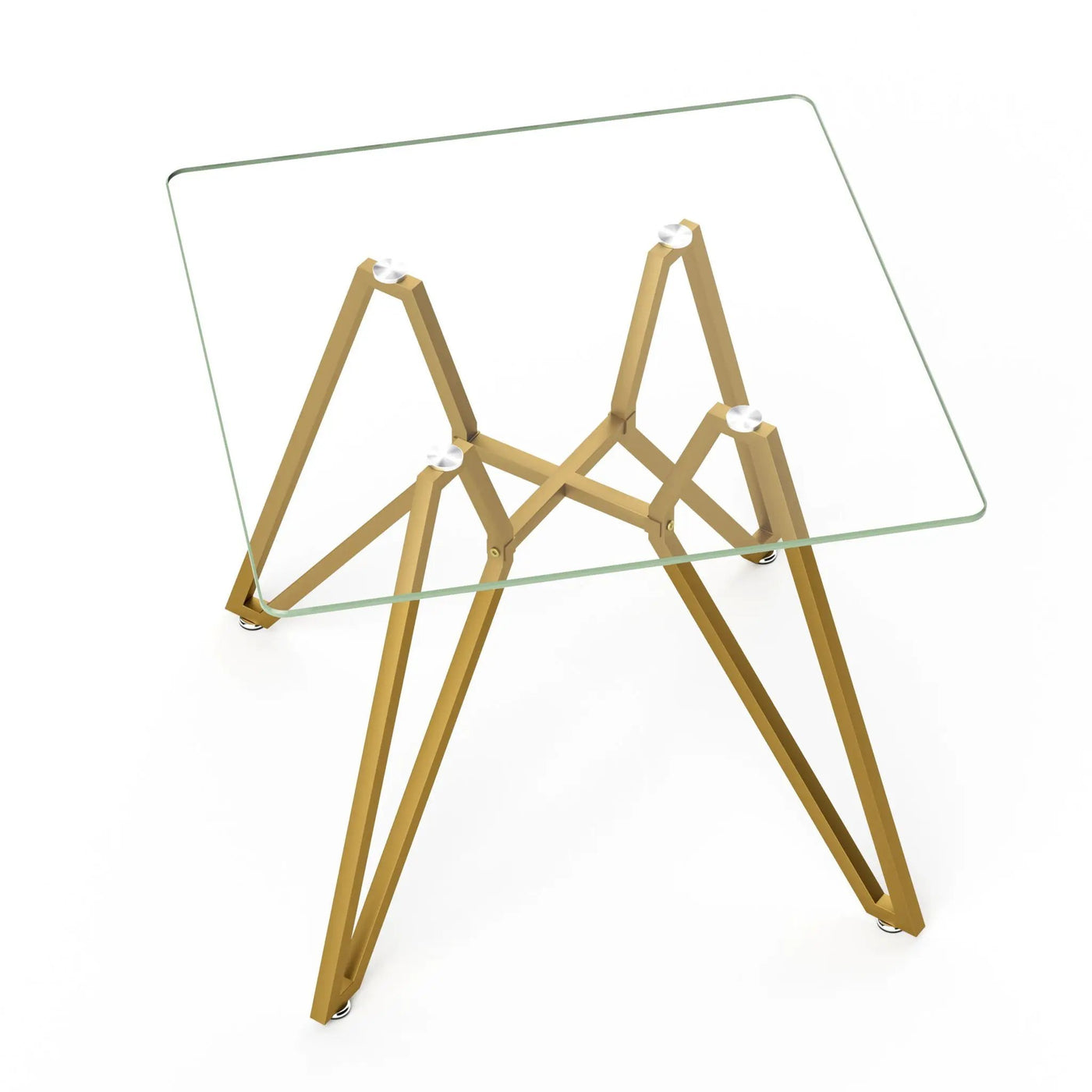 Modern Glass Dining Table With Metal Legs by Unique Piece Furniture